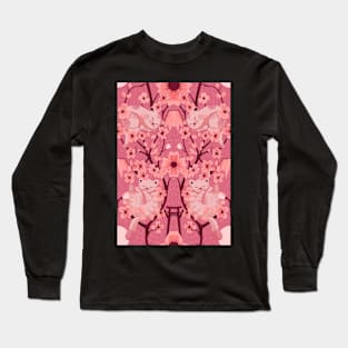 Stuffed Cat pattern Long Sleeve T-Shirt